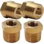 Horiznext air hose coupling brass straight reducing adaptor npt 1/2 x 1/4 inch (pack of 4) Horiznext air hose coupling brass straight reducing adaptor npt 1/2 x 1/4 inch (pack of 4)