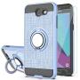 Galaxy J3 Emerge/J3 Eclipse/J3 Prime/J3 Mission/Luna Pro/Sol 2/Express Prime 2 Case with HD Screen Protector,YmhxcY 360 Degree Rotating Ring & Bracket Back Cover for Samsung J3 2017-ZH Metal Slate
