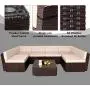 U-MAX 7 Piece Outdoor Patio Furniture Set, PE Rattan Wicker Sofa Set, Outdoor Sectional Furniture Chair Set with Cushions and Tea Table, Brown U-MAX 7 Piece Outdoor Patio Furniture Set, PE Rattan Wicker Sofa Set, Outdoor Sectional Furniture Chair Set with Cushions and Tea Table, Brown