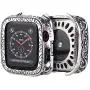 Konafei Compatible with Apple Watch 38mm 42mm Case for Series 3 2 1, Vintage Carving Bumper Metal Silm Hard Protective Cover for iWatch Series 3 2 1 (38 MM)