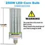 250W LED Corn Light Bulb, E39 Mogul Base LED Bulbs, 5000K Daylight 35000LM 1000Watt CFL HPS Metal Halide Equivalent, Large Area Lamp Replacement for Street, Garage, Warehouse High Bay Lighting… 250W LED Corn Light Bulb, E39 Mogul Base LED Bulbs, 5000K Daylight 35000LM 1000Watt CFL HPS Metal Halide Equivalent, Large Area Lamp Replacement for Street, Garage, Warehouse High Bay Lighting…