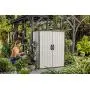 Keter Premier Tall Resin Outdoor Storage Shed with Shelving Brackets for Patio Furniture, Pool Accessories, and Bikes, Grey & Black Keter Premier Tall Resin Outdoor Storage Shed with Shelving Brackets for Patio Furniture, Pool Accessories, and Bikes, Grey & Black