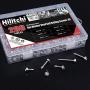 Hilitchi 410 Stainless Steel #8 Hex Washer Head Self Drilling Sheet Metal Tek Screws Assortment Kit Set with Drill Point, Self Driller, 200 Pieces