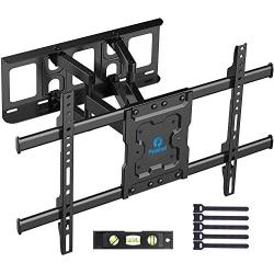 Full Motion TV Wall Mount Bracket Dual Articulating Arms Swivels Tilts Rotation for Most 37-70 Inch LED, LCD, OLED Flat Curved TVs, Holds up to 132lbs, Max VESA 600x400mm by Pipishell