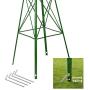 sunseen 8FT Windmill Decor Outdoor Ornamental Wind Sculptures Spinners Metal Wind Mill Decoration Weather Vane Weather Resistant for Garden Yard Lawn Farm (Green)