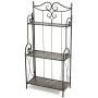 45-Inch Freestanding Scrollwork Design Metal Foldable 3-Tier Plant & Home Décor Display Stand Rack/Book Shelf
