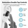 iLuv TB100 Glossy Black True Wireless Earbuds Cordless In-Ear Bluetooth 5.0 with Hands-Free Call MEMS Microphone, IPX6 Waterproof Protection, Long Playtime; Includes Compact Charging Case & 3 Ear Tips