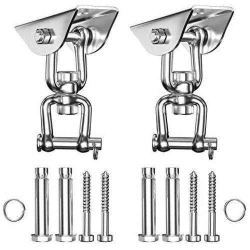YHZONE 2 Pack 1200 lb Capacity Heavy Duty Swing Hangers Bracket Kits for Wood Beam Concrete,Suspension Wall Ceiling Mount Hooks for Porch Chair Aerial Yoga Silks Trapeze Hammock Gym Equipment