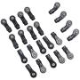 22Pcs Aluminum Metal & Plastic Rod Ends Set for 1/10 RC Crawler Traxxas TRX4