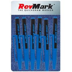 RevMark Bright Series Industrial Marker - 6 Pack - Made in USA - Replaces paint marker for metal, pipe, pvc - LIGHT BLUE