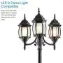 NOMA Outdoor Street Light | Waterproof Outdoor Lamp Post Light with Triple-Head Design for Backyard, Patio, Garden, Walkway or Décor | Black Light Pole with Clear Glass Panels, 3-Headed