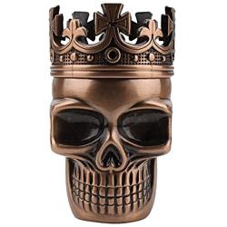 Golden Bell Upgraded Full Metal Spice Herb Skull Grinder - Red Bronze