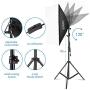 Kshioe Photography Lighting Kit:6.5x10feet/2x3m Backdrops Stand Support System, 5 in 1 reflectors, 1600w 5500k Umbrellas Softbox Continuous Lighting Kit for Portrait, Product and Video Shooting