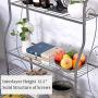 MORITIA 3 Tier Metal Plant Stand Scrollwork Design Indoor and Outdoor Flower Rack, Home Storage Organizer Shelf, 27.9 x 9.6 x 32.6 inch