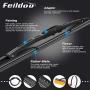 Windshield Metal Frame Wiper Blades 26'' + 20'' Car Front Window U J Hook Bracketless Beam Wiper Blade（set of 2)