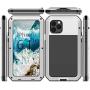 Mangix Compatible with iPhone 12 Case and iPhone 12 Pro Case (2020), Built-in Glass Screen Protector Military Grade Drop Shock Protection Metal Bumper for Apple iPhone 12/12 Pro 6.1''(Silver)