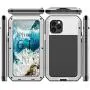 Mangix Compatible with iPhone 12 Case and iPhone 12 Pro Case (2020), Built-in Glass Screen Protector Military Grade Drop Shock Protection Metal Bumper for Apple iPhone 12/12 Pro 6.1''(Silver)