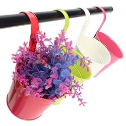 Ogima 10 Piece Metal Iron Hanging Flower Pots, Multicolor