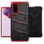 ZIZO Bolt Series for Galaxy S20 Case with Kickstand Holster Lanyard - Black & Red