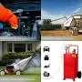 SUNCOO 30 Gallon Portable Gas Caddy Fuel Storage Tank on Wheels Gasoline Fluid Diesel with Pump &Hard Tube Red SUNCOO 30 Gallon Portable Gas Caddy Fuel Storage Tank on Wheels Gasoline Fluid Diesel with Pump &Hard Tube Red