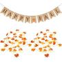 3 Pieces Thanksgiving Fall Banners Happy Pumpkin Fall Burlap Banner Maple Leaves Garland Banners Thanksgiving Hanging Decorations for Thanksgiving Party Favors