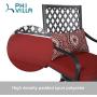 PHI VILLA Outdoor Swivel Bar Stool Set of 2 Counter Height Patio Metal Dining Chairs All-Weather Patio Furniture Chair Set with Cushion & Pillow for Bistro Lawn Yard Garden