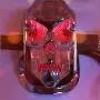 HTTMT- Chrome Amer Metal Skull Brake Tail Light Signal Compatible with Bobber Choppers Motorcycle Bike [P/N: XH3118B-B-01-CD+AMBER]