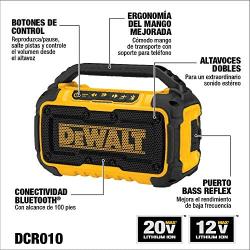 DEWALT 20V MAX Bluetooth Speaker for Jobsite, Tool Only (DCR010)