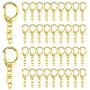 Lainrrew 80 Pcs Key Ring with Chain, Metal Gold D Snap Hook Split Keychain Ring Parts DIY Key Ring with Open Jump Ring and Connector (Gold)