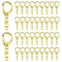 Lainrrew 80 Pcs Key Ring with Chain, Metal Gold D Snap Hook Split Keychain Ring Parts DIY Key Ring with Open Jump Ring and Connector (Gold)