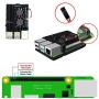 Jun-Electron for Raspberry Pi 4 Model B Case, Dual Cooling Fan, Enclosure Aluminum Alloy Case with Heatsink Pillar