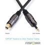FosPower (6 Feet, 2 Pack) 24K Gold Plated Toslink to Mini Toslink Digital Optical S/PDIF Audio Cable with Metal Connectors & Strain-Relief PVC Jacket