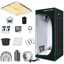 MARS HYDRO Grow Tent Kit Complete 2.3x2.3ft TS1000W LED Grow Light Dimmable Full Specturm Indoor Grow Tent Complete System, 27''x27''x63'' Hydroponics Grow Tent Kit 1680D with 4” Ventilation Kit