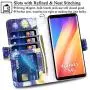 Mefon Galaxy S9 Wallet Case Leather Detachable, Durable Slim, Enhanced Magnetic Closure, with Wrist Strap, Card Slot, Kickstand, Luxury Flip Folio Phone Cases for Samsung Galaxy S9 5.8 (Starry Night)