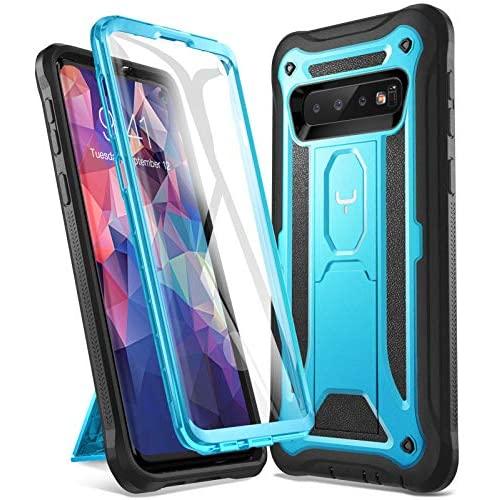 YOUMAKER Case for Galaxy S10, Kickstand Case with Built-in Screen Protector Heavy Duty Protection Shockproof Full Body Slim Fit Cover for Samsung Galaxy S10 6.1 inch - Blue