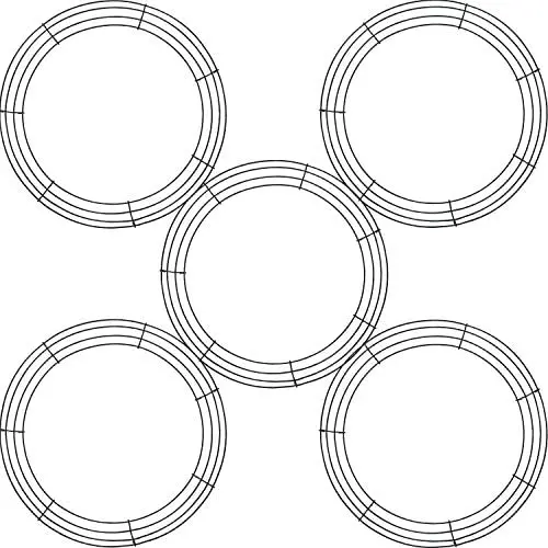 KBHOME 5 Pieces Metal Wire Wreath Frame Black Ring for Christmas Decoration Door Craft KBHOME 5 Pieces Metal Wire Wreath Frame Black Ring for Christmas Decoration Door Craft
