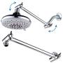 Hotel Spa 11'' Solid Brass Adjustable Shower Extension Arm with Lock Joints. Lower or Raise Any Rain or Handheld Showerhead to Your Height & Angle / 2-Foot Range/Universal Connection, Chrome Finish