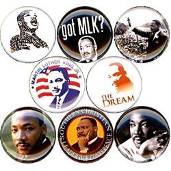 Martin Luther King x 8 New 1'' inch (25 mm) Buttons pins Badges MLK