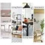 HOMCOM 5 PC Modern Counter Height Dining Set Compact Kitchen Table 4 Chairs Set with Footrest, Metal Legs, Wood