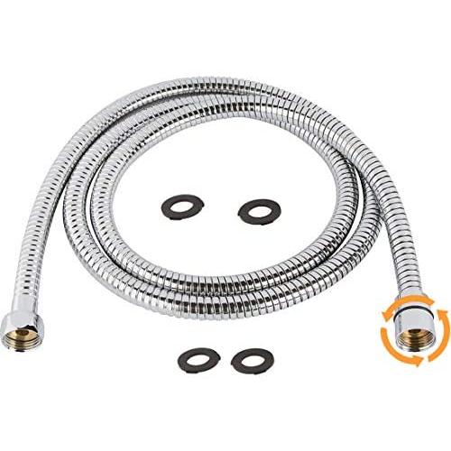 TRIPHIL Kink-free Shower Hoses Extra-long for Handheld Showerhead Hose Replacement Flexible Metal Shower Tube Extension Anti-twist 2 Brass Connectors Stainless Steel Sleeve Chrome 79 Inches