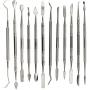 PHYHOO Wax Carvers Set Double Ended Dental Wax Modeling Sculpting Tools Dental Picks Polymer Pottery Clay Carving Tool Stainless Steel 12 Pieces