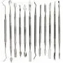 PHYHOO Wax Carvers Set Double Ended Dental Wax Modeling Sculpting Tools Dental Picks Polymer Pottery Clay Carving Tool Stainless Steel 12 Pieces