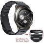 Huawei Watch 2 Classic - Titanium Grey Band, CBIN 22mm Solid Stainless Steel Metal Business Replacement Bracelet Strap for Huawei Watch 2 Classic Smartwatch - Titanium Grey (Metal Black)