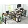 Sedeta 94.5 inches Two Person Desk, Double Computer Desk with Storage Shelves, Extra Long Workstation Desk with Monitor Stand, Power Strip with USB, Study Writing Desk for Home Office, Rustic Brown Sedeta 94.5 inches Two Person Desk, Double Computer Desk with Storage Shelves, Extra Long Workstation Desk with Monitor Stand, Power Strip with USB, Study Writing Desk for Home Office, Rustic Brown