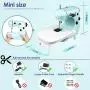Sewing Machine, Portable Multifunctional Electric Sewing Machines for Beginners, Adjustable 2-Speed Double Thread Sewing Machine with Extension table, Foot Pedal, Night Lights, Perfect for Home Travel