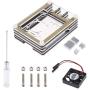 Starter Case Cooling Kit, with Fan Heat Sink Cross Screwdriver-Fit for Raspberry Pi 4 Model B