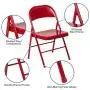Flash Furniture HERCULES Series Double Braced Red Metal Folding Chair Flash Furniture HERCULES Series Double Braced Red Metal Folding Chair