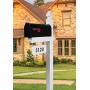 The Loudon Mailbox with Post Included - Black Metal Mailbox with White Vinyl Post Combo Complete System - Blank Address Plate Included - Numbers Sold Separately