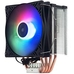 Pccooler X4S CPU Cooler Silent CPU PWM 120mm RGB Fan 4 Continuous Direct Contact Heatpipes for TNTEL/AMD CPU(AM4 Compatible)