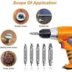 Damaged&Stripped Screw Extractor Remover Tool and Drill Bit Set. Broken Bolt Extractor and Screw Remover Set of 6 Pcs